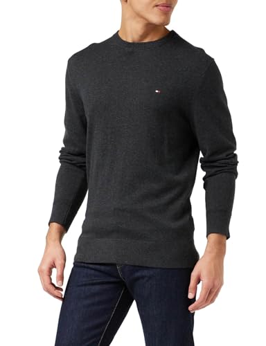Tommy Hilfiger Herren PIMA ORG CTN Cashmere Crew Neck MW0MW28046 Pullover, Grau (Dark Grey Heather), L von Tommy Hilfiger