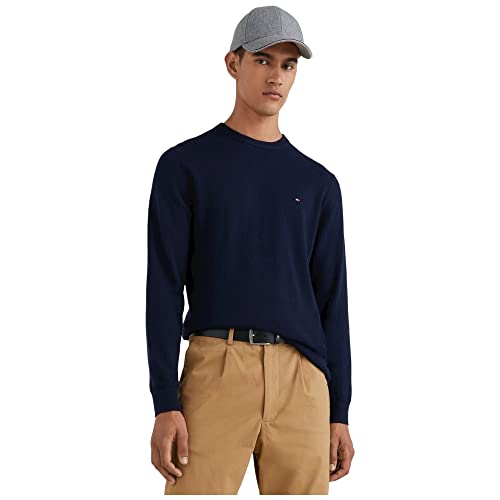 Tommy Hilfiger Herren Pullover Cashmere Crew Neck Strickpullover, Blau (Desert Sky), S von Tommy Hilfiger