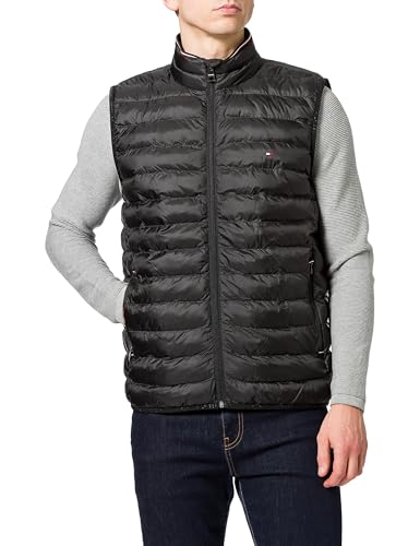 Tommy Hilfiger Herren Weste Steppweste, Schwarz (Black), S von Tommy Hilfiger