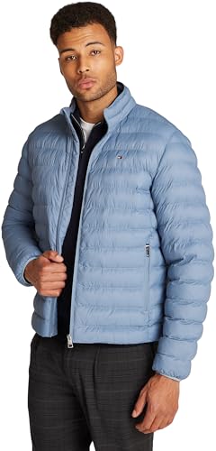 Tommy Hilfiger Herren Steppjacke Packable Recycled Jacket Relaxed Fit, Blau (Brisk Blue), S von Tommy Hilfiger