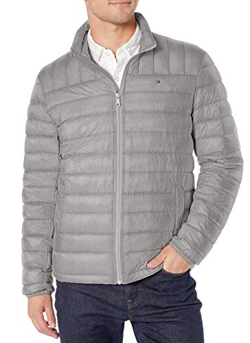 Tommy Hilfiger Herren Packbare (Normale Größen) Daunenjacke für Oberbekleidung, Cement, Small von Tommy Hilfiger