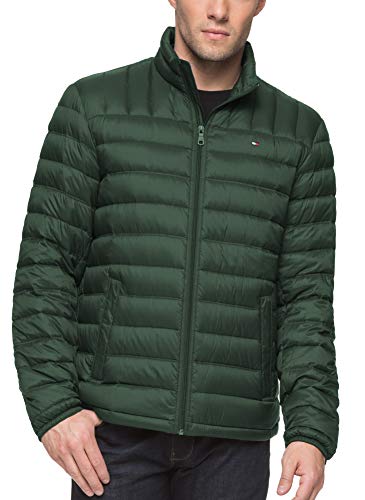 Tommy Hilfiger Herren Packbare Daunenjacke (Normale Größen) Daunenmantel für Oberbekleidung, Flaschengrün, XL von Tommy Hilfiger