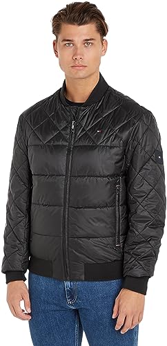 Tommy Hilfiger Herren Jacke Packable Recycled Bomber Übergangsjacke, Schwarz (Black), M von Tommy Hilfiger