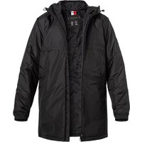 Tommy Hilfiger Herren Parka schwarz Mikrofaser unifarben von Tommy Hilfiger