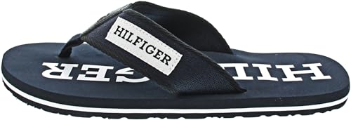 Tommy Hilfiger Herren Patch Hilfiger Beach Sandal FM0FM05024 Flip-Flop, Blau (Desert Sky), 42 EU von Tommy Hilfiger