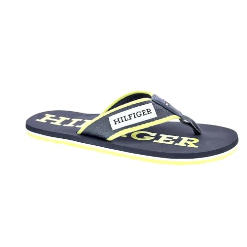 Tommy Hilfiger Herren Patch Hilfiger Beach Sandal FM0FM05024 Flip-Flop, Grau (Dark Ash), 40 EU von Tommy Hilfiger