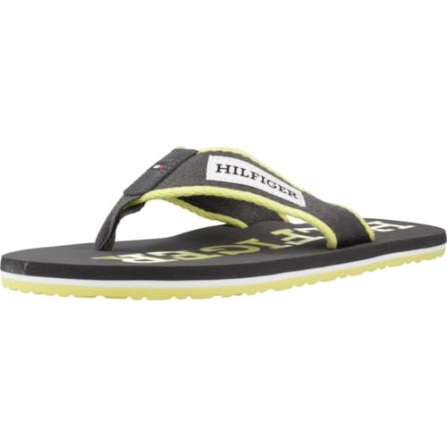 Tommy Hilfiger Herren Flip Flops Patch Hilfiger Beach Sandal Zehentrenner, Grau (Dark Ash), 42 von Tommy Hilfiger