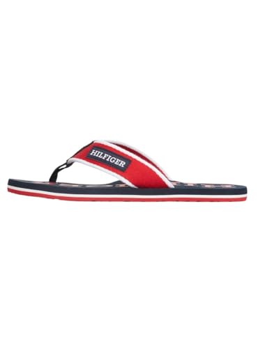 Tommy Hilfiger Herren Patch Hilfiger Beach Sandal FM0FM05024 Flip-Flop, Rot (Primary Red), 40 EU von Tommy Hilfiger