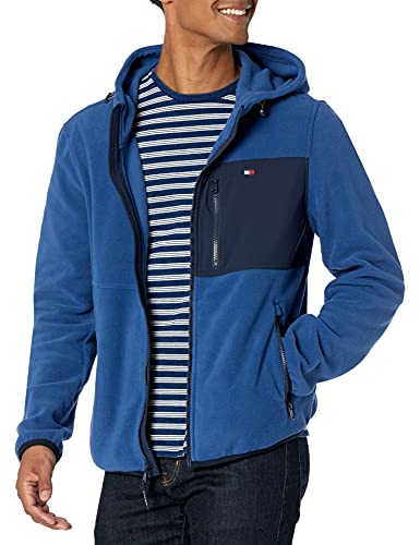 Tommy Hilfiger Herren Performance Fleecejacke mit Kapuze Jacke, Königsblau/Marineblau, gemischte Medien, XXL von Tommy Hilfiger