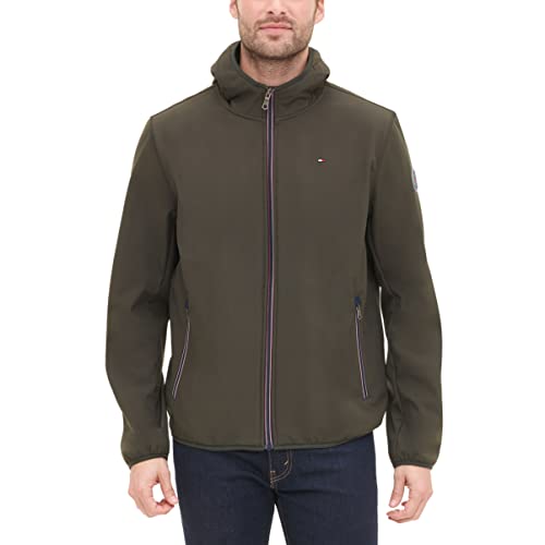 Tommy Hilfiger Herren Performance Softshelljacke mit Kapuze Übergangsjacke, Oliv/Blatt für Mich (Leaf It to Me), 3XL von Tommy Hilfiger