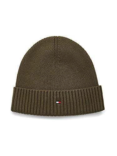 Tommy Hilfiger Herren Pima Cotton Beanie-Mütze, Olivewood, Einheitsgröße von Tommy Hilfiger