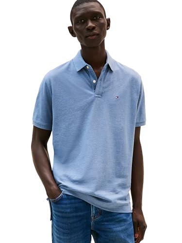 Tommy Hilfiger Herren Polo Shirt Classic Fit Poloshirt, Medium Chambray, XX-Large von Tommy Hilfiger