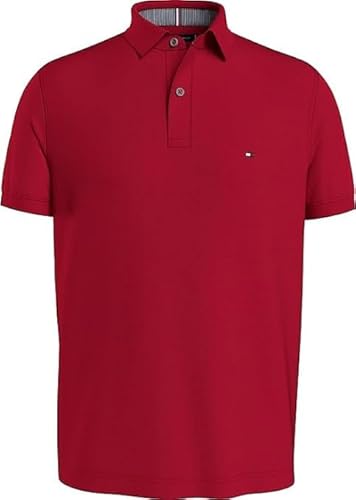 Tommy Hilfiger Herren Poloshirt Big&Tall (DE/NL/SE/PL, Alphanumerisch, 4XL, Große Größen, Tall, Primary Red) von Tommy Hilfiger