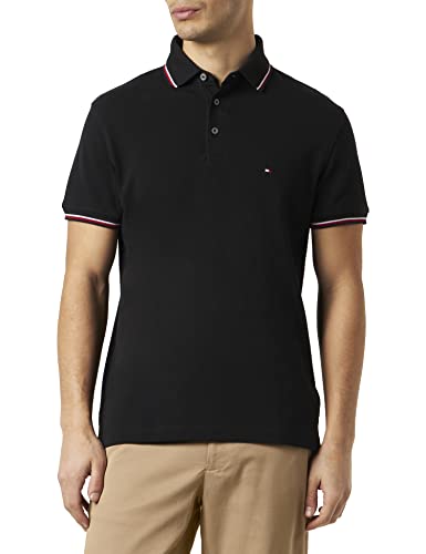 Tommy Hilfiger 1985 RWB TIPPED SLIM POLO Kurzarm Poloshirts Herren, Schwarz (Black), XS von Tommy Hilfiger