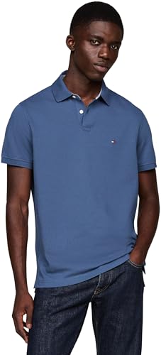 Tommy Hilfiger Herren Poloshirt Kurzarm 1985 Regular Fit, Blau (Aegean Sea), XS von Tommy Hilfiger