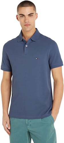 Tommy Hilfiger Herren Poloshirt Kurzarm 1985 Regular Polo Regular Fit, Blau (Faded Indigo), S von Tommy Hilfiger