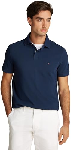 Tommy Hilfiger Herren Poloshirt Kurzarm 1985 Regular Fit, Blau (Night Sky), XXL von Tommy Hilfiger