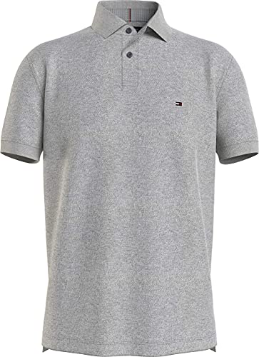 Tommy Hilfiger Herren Poloshirt Kurzarm 1985 Regular Fit, Grau (Medium Grey Heather), XXL von Tommy Hilfiger