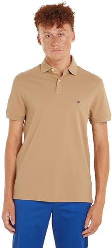 Tommy Hilfiger Herren Poloshirt Kurzarm 1985 Regular Polo Regular Fit, Beige (Classic Khaki), XXL von Tommy Hilfiger