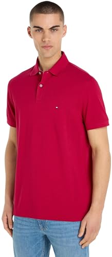 Tommy Hilfiger Herren Poloshirt Kurzarm 1985 Regular Polo Regular Fit, Rot (Royal Berry), S von Tommy Hilfiger