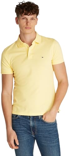 Tommy Hilfiger Herren Poloshirt Kurzarm 1985 Slim Fit, Gelb (Citronella), L von Tommy Hilfiger