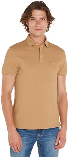 Tommy Hilfiger Herren Poloshirt Kurzarm 1985 Slim Polo Slim Fit, Beige (Classic Khaki), S von Tommy Hilfiger