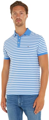 Tommy Hilfiger Herren Poloshirt Kurzarm 1985 Slim Polo Slim Fit, Mehrfarbig (Blue Spell / White), S von Tommy Hilfiger