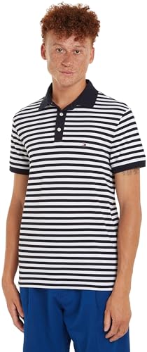 Tommy Hilfiger Herren Poloshirt Kurzarm 1985 Slim Fit, Blau (Desert Sky/White), M von Tommy Hilfiger