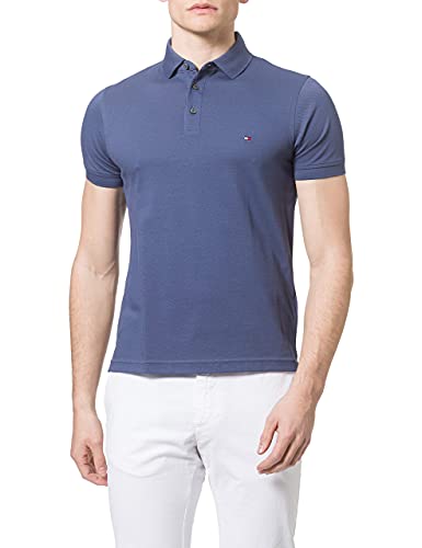 Tommy Hilfiger Herren Poloshirt Kurzarm 1985 Slim Polo Slim Fit, Blau (Faded Indigo), XXL von Tommy Hilfiger