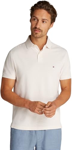 Tommy Hilfiger Herren Poloshirt Kurzarm Core 1985 Regular Fit, Elfenbein (Ivory Petal), M von Tommy Hilfiger