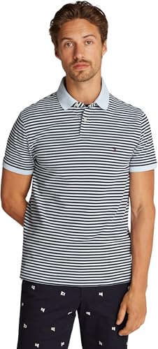 Tommy Hilfiger Herren Poloshirt Kurzarm Core 1985 Regular Fit, Mehrfarbig (Breezy Blue/Desert Sky), 3XL von Tommy Hilfiger