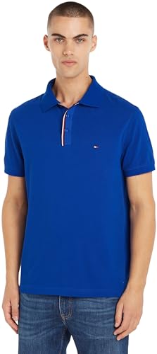 Tommy Hilfiger Herren Poloshirt Kurzarm Placket Regular Fit, Blau (Ultra Blue), S von Tommy Hilfiger