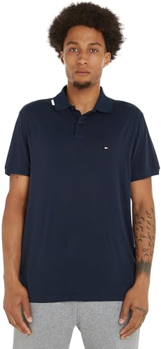 Tommy Hilfiger Herren Poloshirt Kurzarm RBW Jersey Regular Fit, Blau (Desert Sky), XS von Tommy Hilfiger