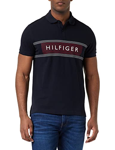 Tommy Hilfiger Herren Poloshirt Kurzarm RBW Regular Fit, Blau (Desert Sky), S von Tommy Hilfiger