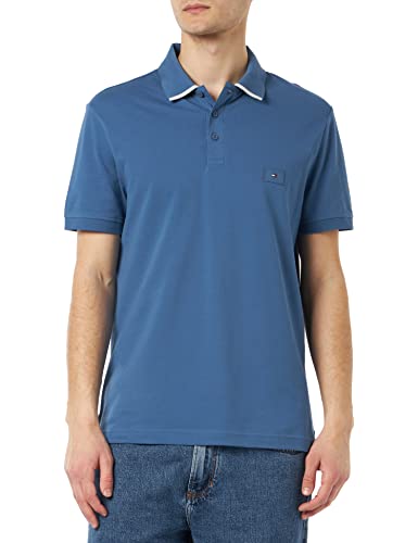 Tommy Hilfiger Herren Poloshirt Kurzarm Regular Fit, Blau (Blue Coast), S von Tommy Hilfiger