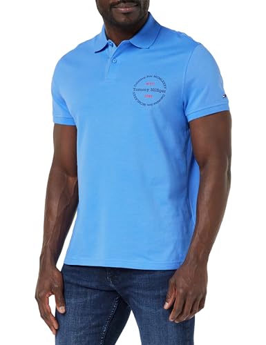 Tommy Hilfiger Herren Poloshirt Kurzarm Regular Fit, Blau (Blue Spell), M von Tommy Hilfiger