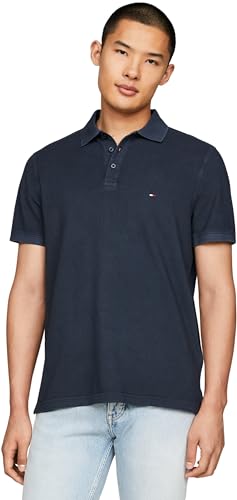 Tommy Hilfiger GARMENT DYE REG POLO Kurzarm Poloshirts Herren, Blau (Desert Sky), M von Tommy Hilfiger