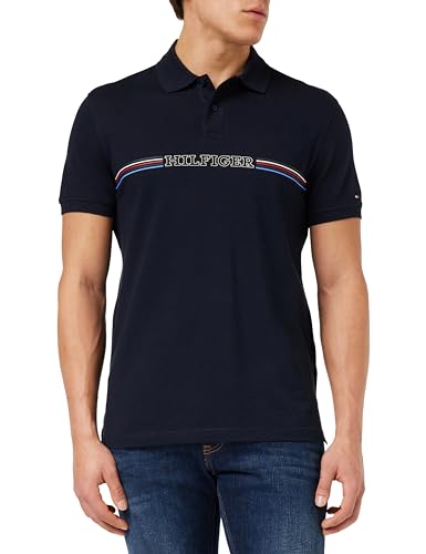 Tommy Hilfiger Herren Poloshirt Kurzarm Regular Fit, Blau (Desert Sky), XXXL von Tommy Hilfiger