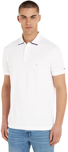 Tommy Hilfiger Herren Poloshirt Kurzarm Regular Fit, Weiß (White), XXL von Tommy Hilfiger