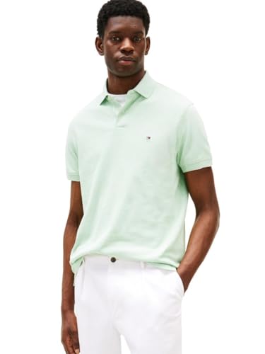 Tommy Hilfiger Herren Poloshirts Kurzarm in Regular Fit mit Stretch und Bio-Piqué-Baumwolle, Mint Gel Heather, XX-Large von Tommy Hilfiger