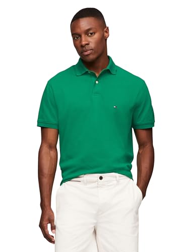 Tommy Hilfiger Herren Poloshirts Kurzarm in Regular Fit mit Stretch und Bio-Piqué-Baumwolle, Nouveau Green, XL von Tommy Hilfiger