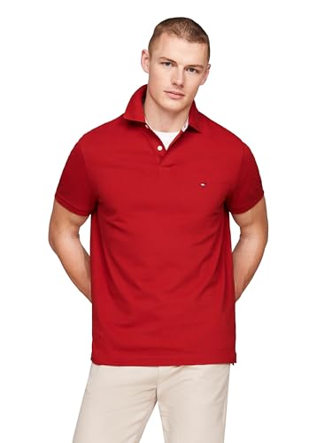Tommy Hilfiger Herren Poloshirts Kurzarm in Slim Fit mit Stretch und Bio-Piqué-Baumwolle, Dark Magma, XX-Large von Tommy Hilfiger