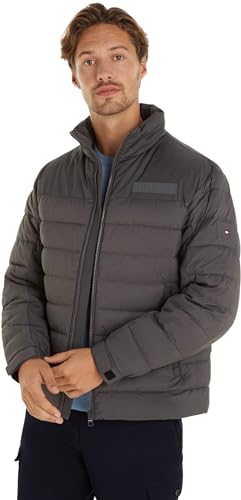 Tommy Hilfiger Herren Pufferjacke Übergangsjacke, Grau (Dark Ash), XS von Tommy Hilfiger