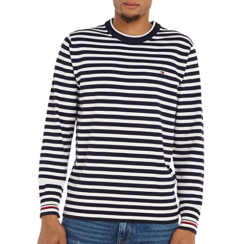 Tommy Hilfiger Herren Pullover 1985 ohne Kapuze, Mehrfarbig (Desert Sky/Weathered White Stripe), XS von Tommy Hilfiger