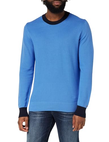 Tommy Hilfiger CHAIN RIDGE STRUCTURE C NECK Pullover Herren, Blau (Blue Spell/ Desert Sky), L von Tommy Hilfiger