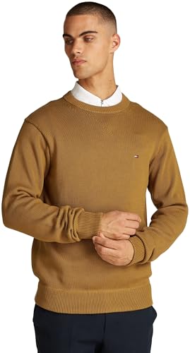 Tommy Hilfiger Herren Pullover Chunky Cotton Crew Neck Strickpullover, Braun (Country Brown), XL von Tommy Hilfiger
