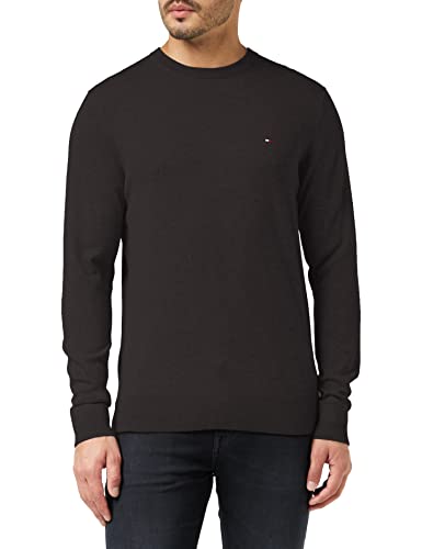 Tommy Hilfiger Herren Core Cotton-Silk Cneck Pullover, Schwarz (Flag Black 032), M EU von Tommy Hilfiger