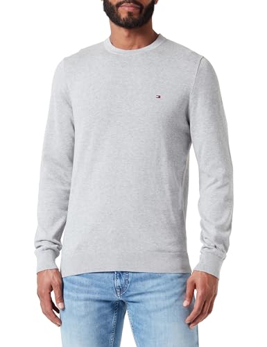 Tommy Hilfiger Herren Pullover Crew Neck Strickpullover, Grau (Light Grey Heather), S von Tommy Hilfiger