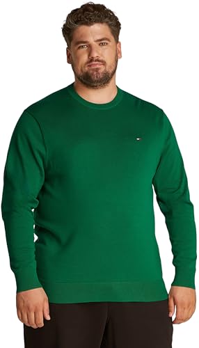 Tommy Hilfiger Herren Pullover Essential Cotton Rundhalsausschnitt, Grün (Nouveau Green), XXL von Tommy Hilfiger
