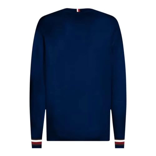 Tommy Hilfiger Herren Pullover Global Stripe Crew Neck Baumwolle, Blau (Desert Sky), XXL von Tommy Hilfiger